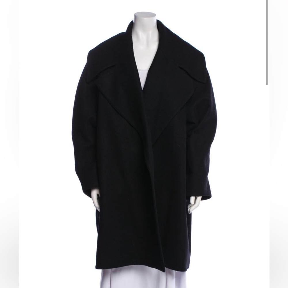 Coperni Black Wool Coat with Collar